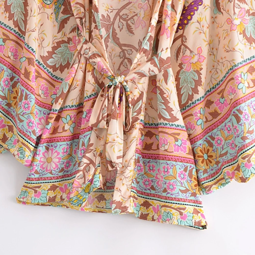 Floral Print Belted Kimono Cover up - Picture 5 of 8